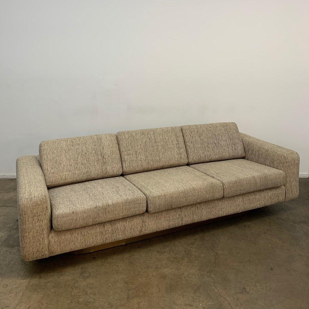 1980s Floating Sofa in Soft Grey Tweed at 1stDibs couches in the 80s