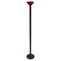 1980s Floor Lamp Memphis Milano Red Black Postmodern Ettore Sottsass Style
