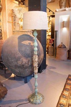 1980s Floor Lamp with Base and Cut Glass Details from Murano (Italy)