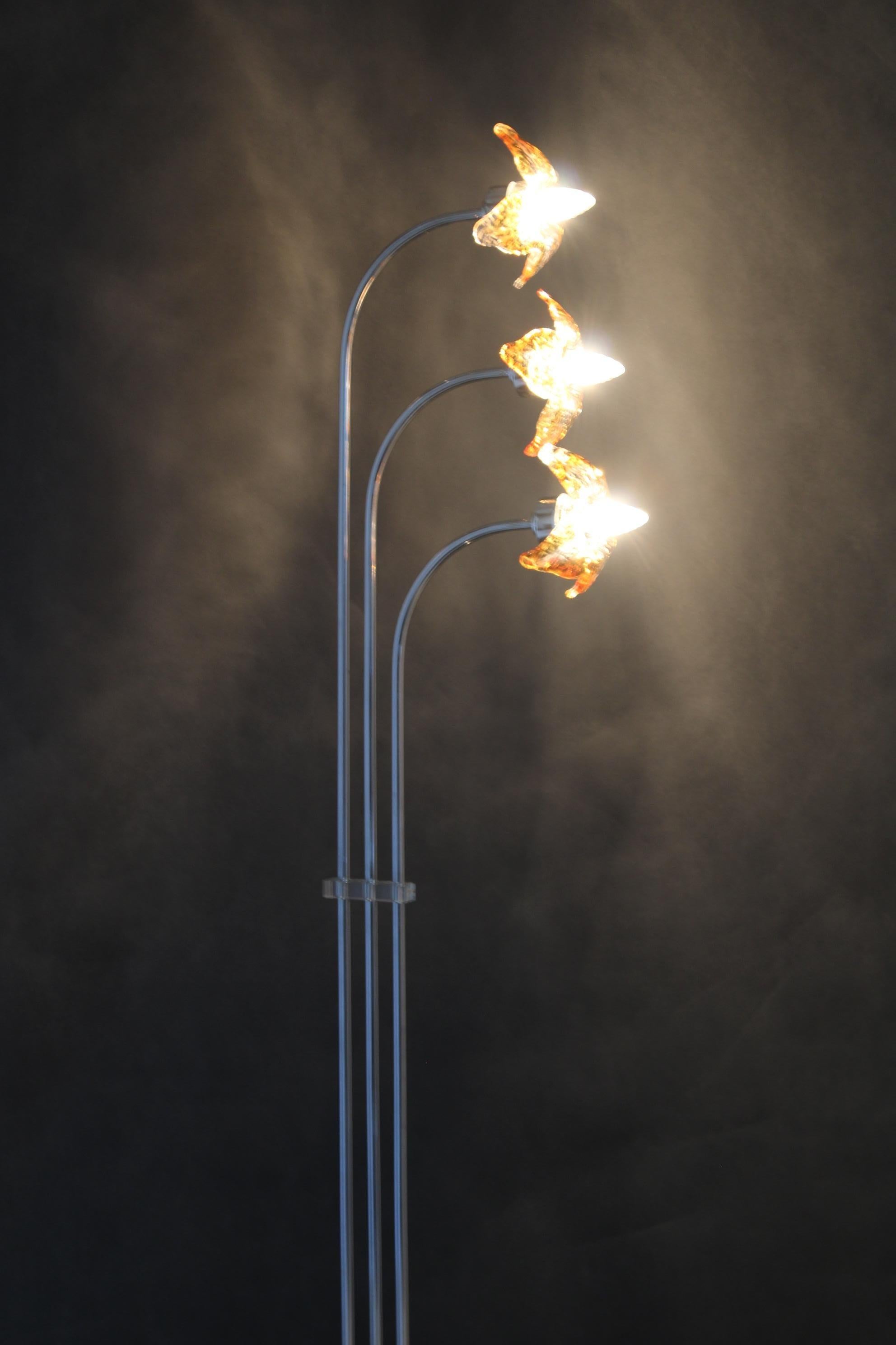 1980s Floor Lamp with Murano Glass , Italy For Sale 6