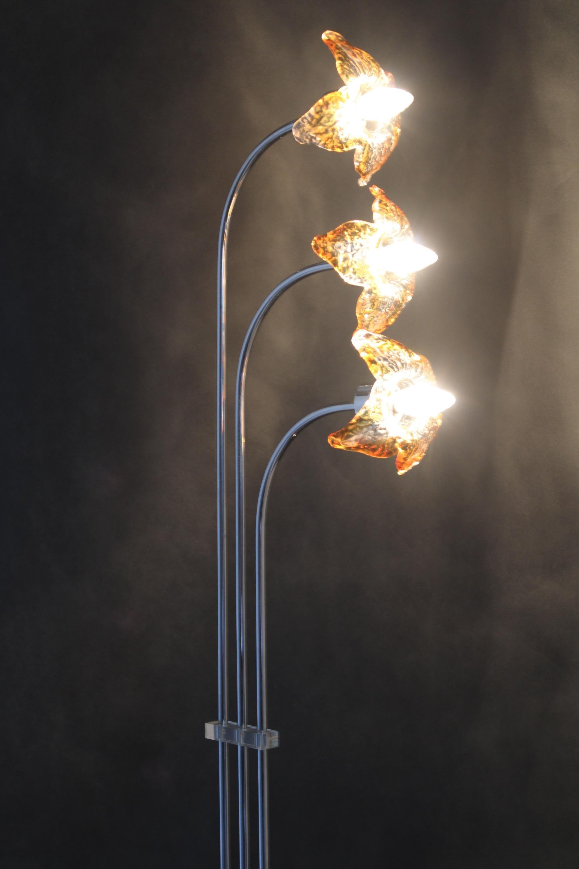 1980s Floor Lamp with Murano Glass , Italy For Sale 7