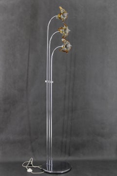 Lampada da terra anni '80 con vetro di Murano, Italia