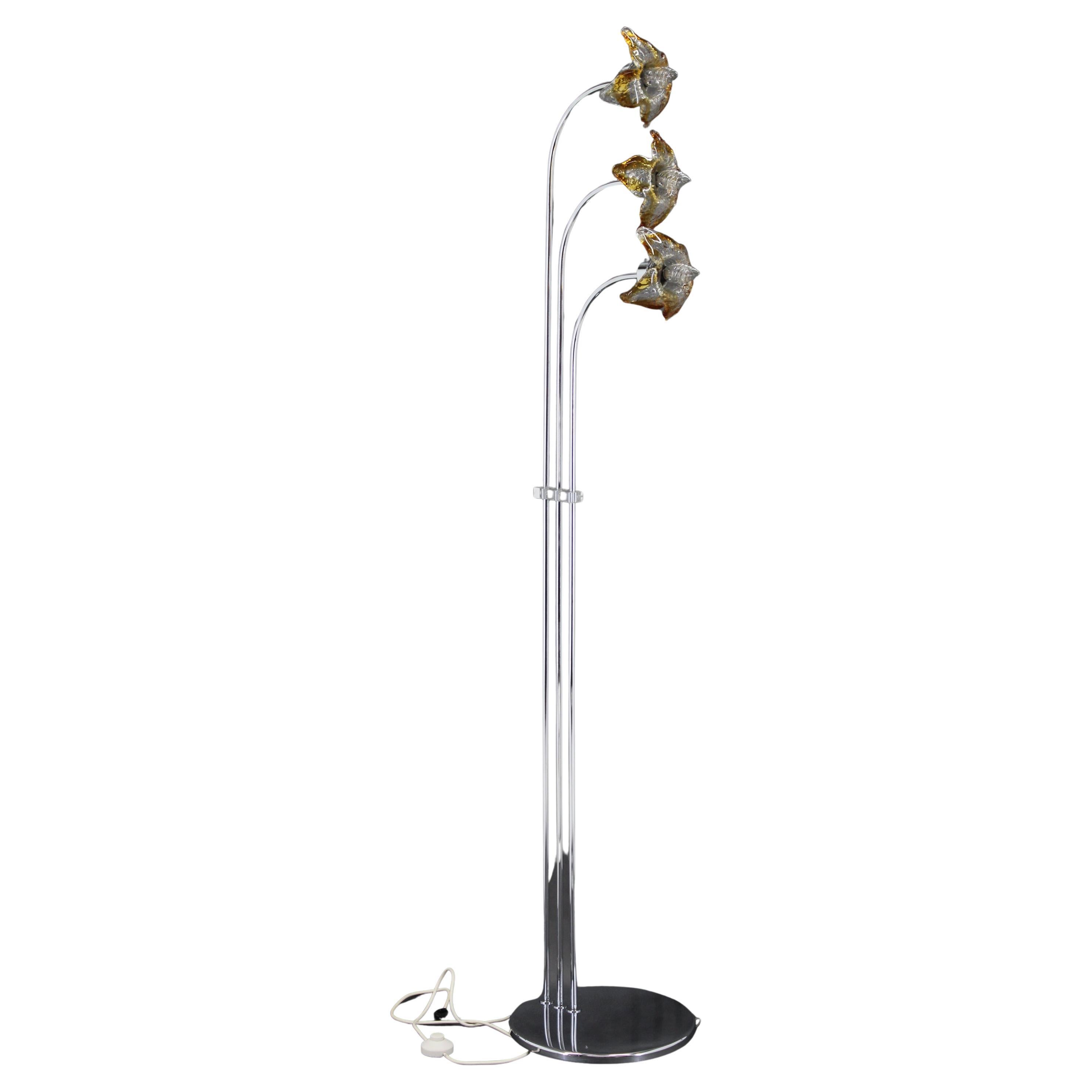 1980er Stehlampe mit Murano Glas , Italien