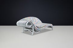 1980s Floral Rattan Daybed by Flechtatelier Schütz, Germany, Modernist