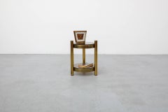 1980's Fontana Arte style Brass And Glass Side Table