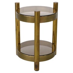 1980's Fontana Arte style Brass And Glass Side Table