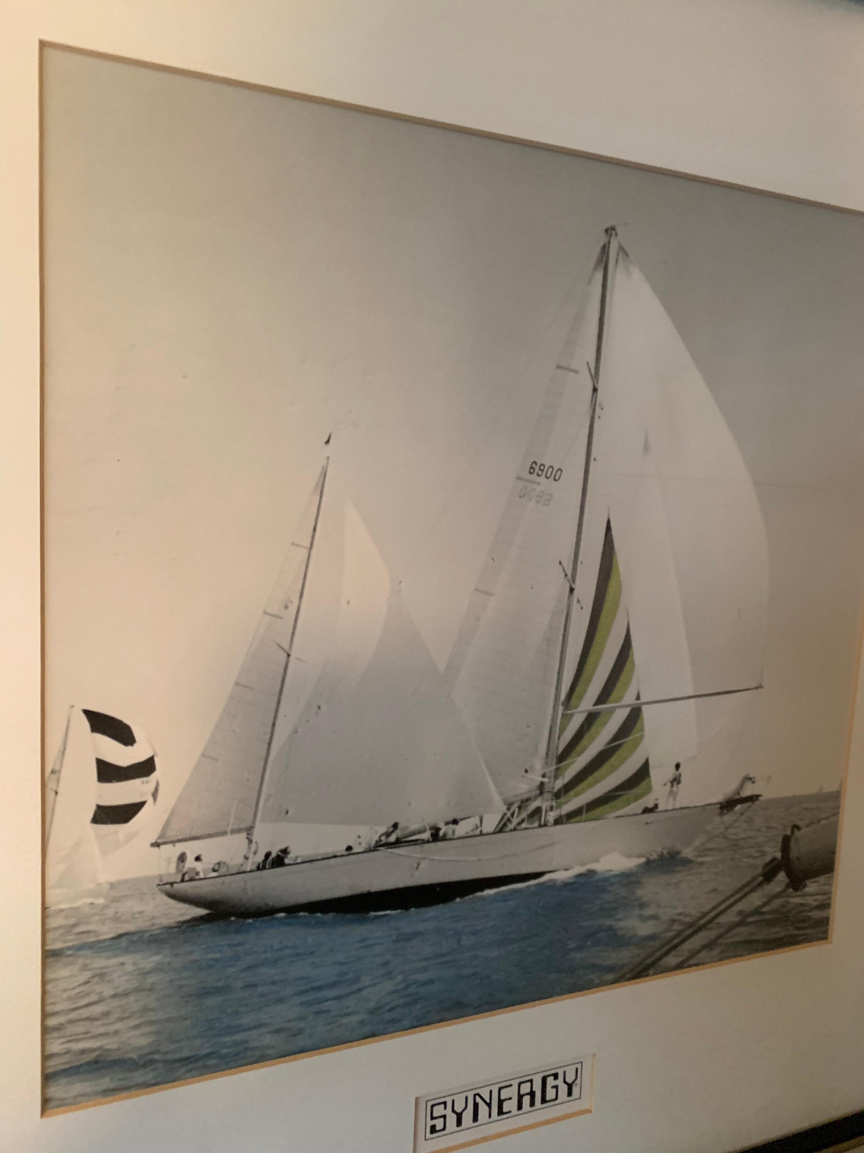 Mid-Century Modern 1980s Framed Color Sailing Photograph For Sale