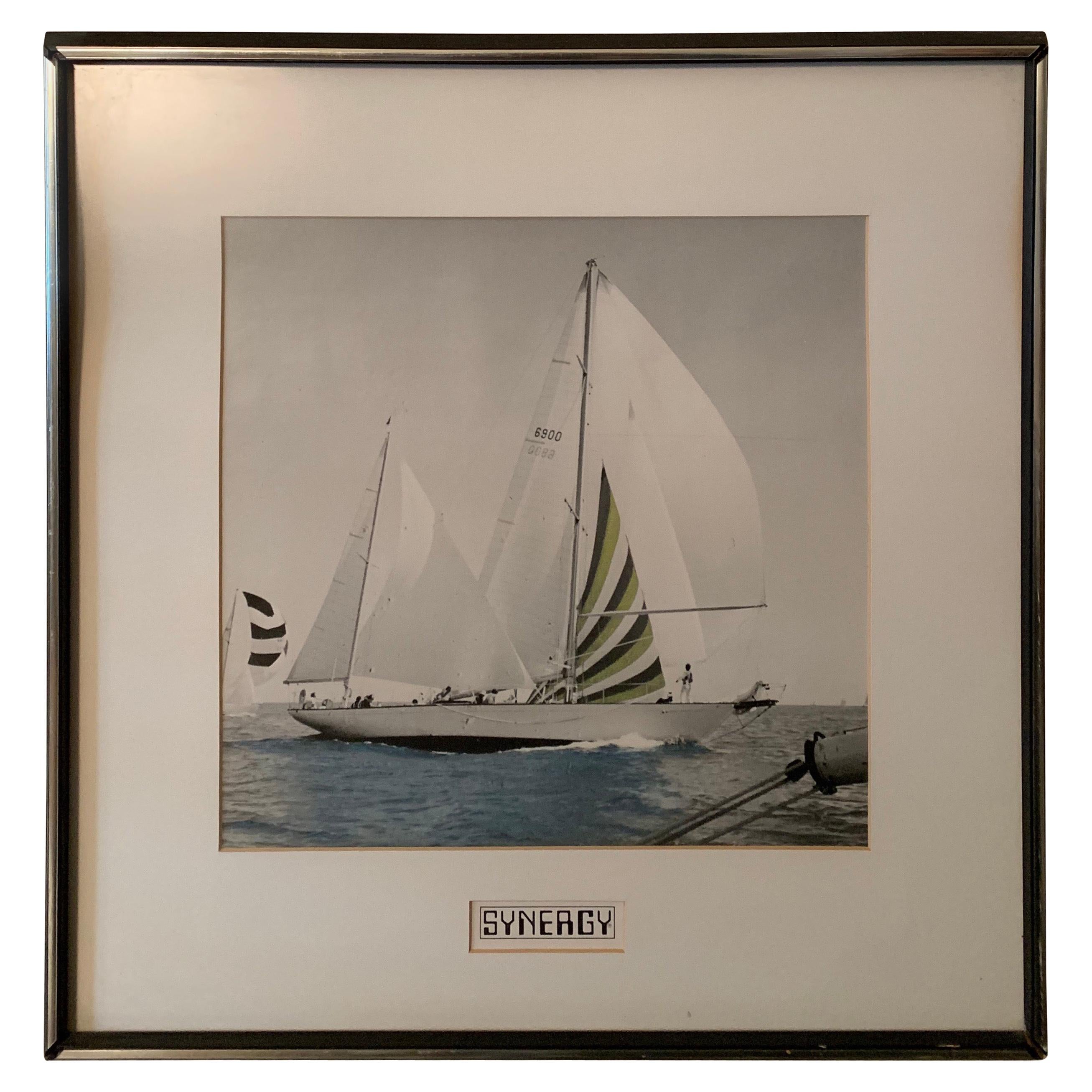 1980s Framed Color Sailing Photograph