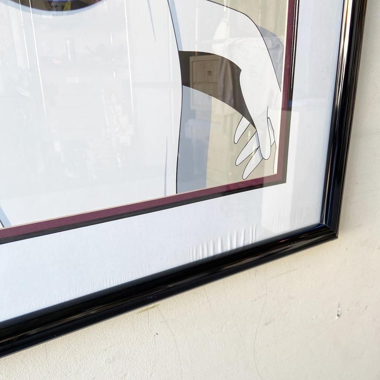 1980s Framed Playboy Portfolio Signed Print by Patrick Nagel In Good Condition For Sale In Delray Beach, FL
