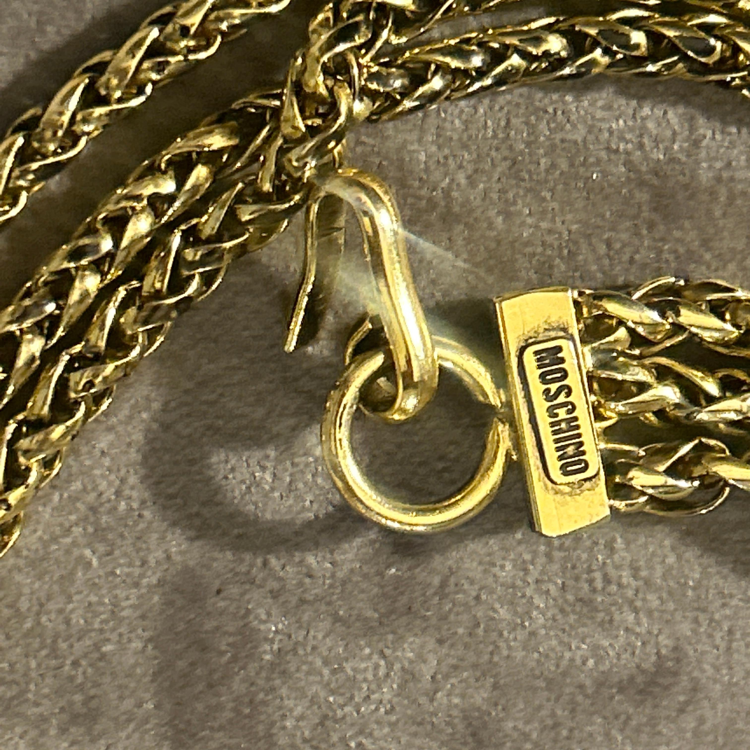 1980s Franco Moschino Gold-Toned Tassel Necklace For Sale 5