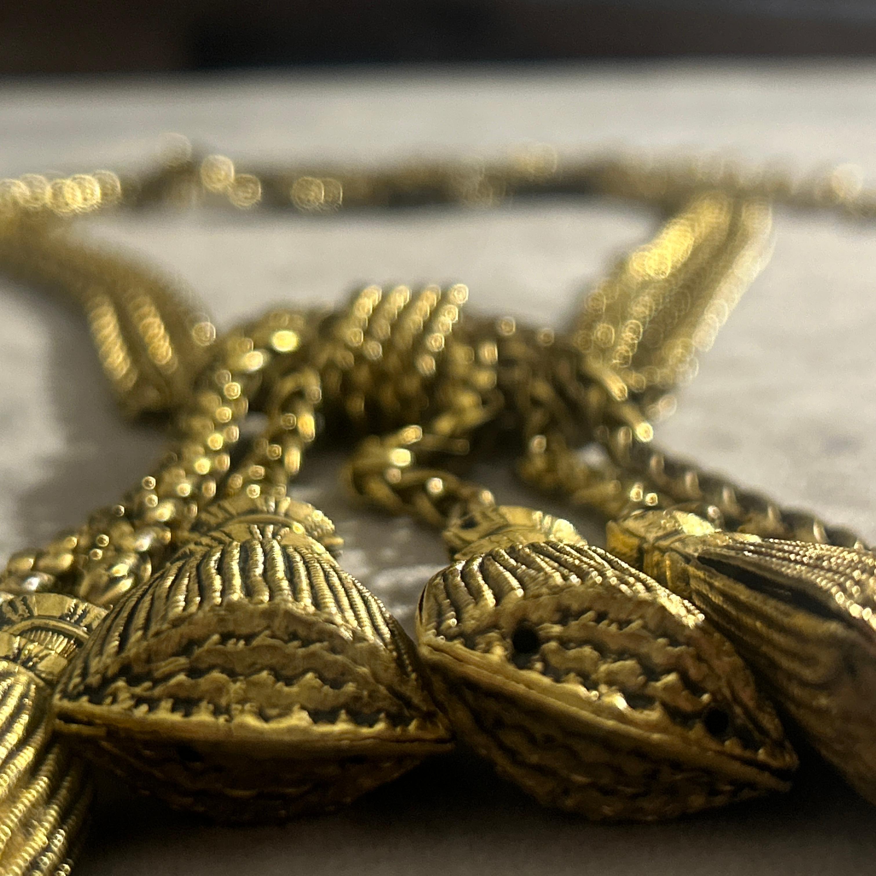 1980s Franco Moschino Gold-Toned Tassel Necklace For Sale 6