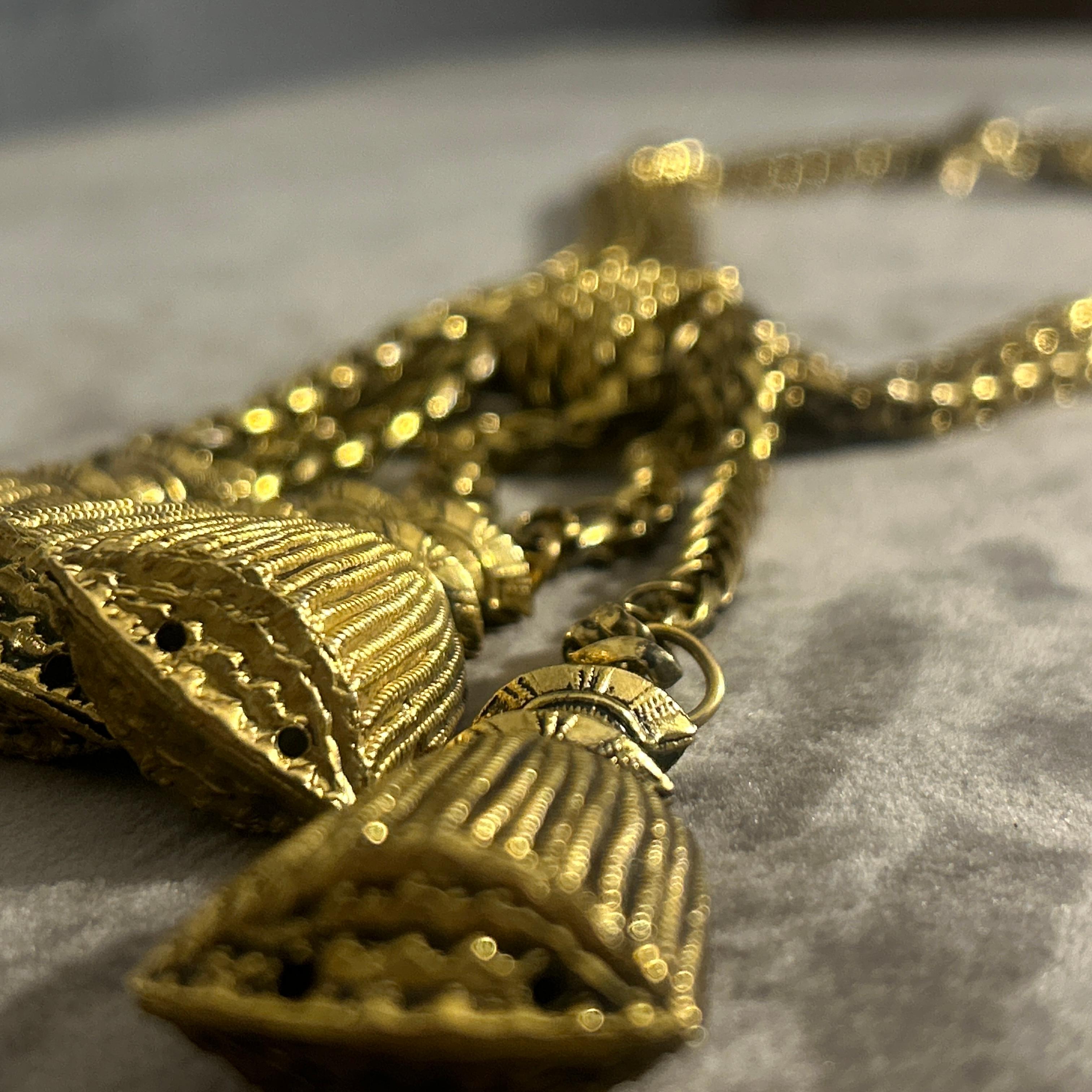 1980s Franco Moschino Gold-Toned Tassel Necklace For Sale 1