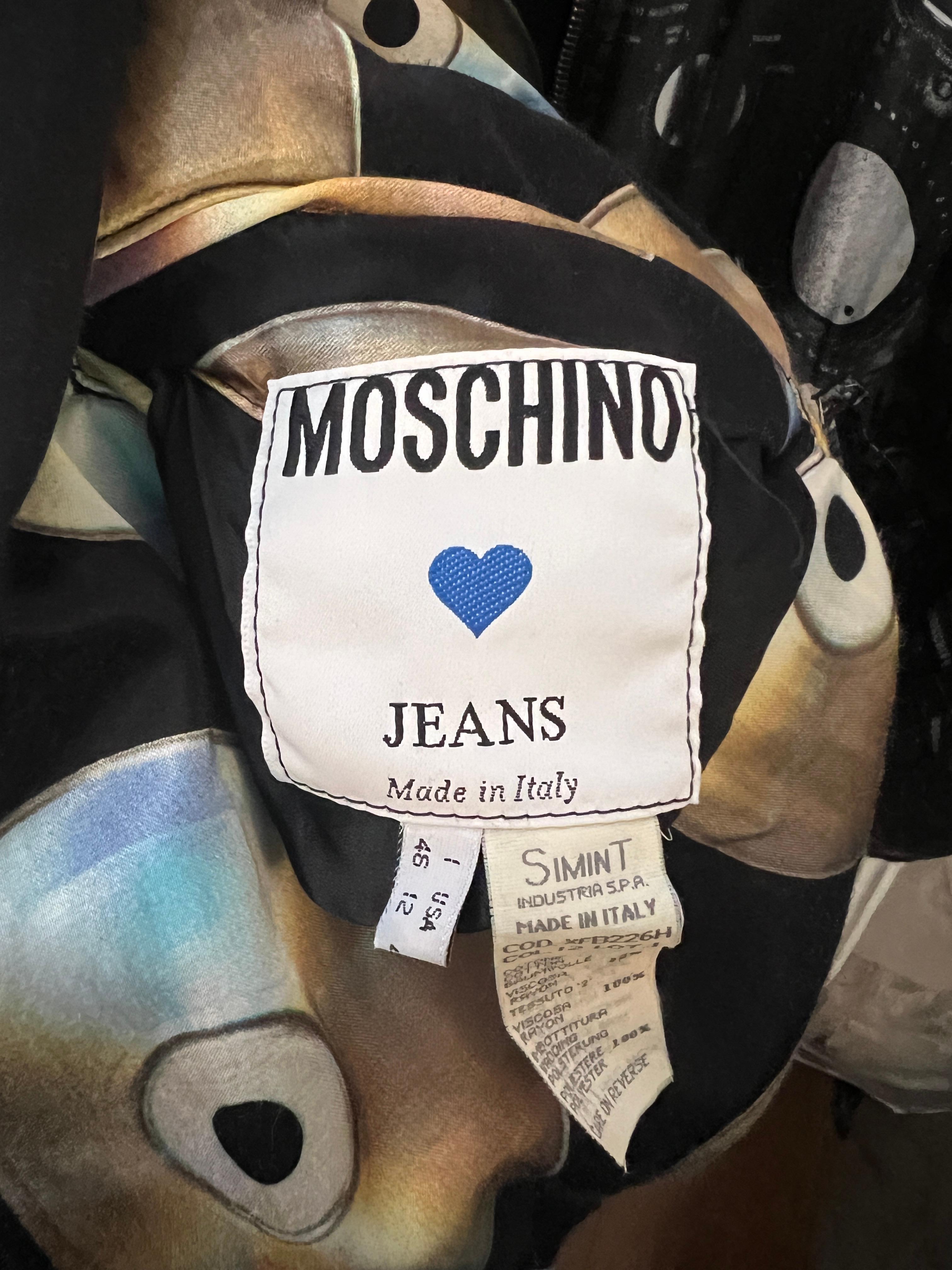 Giacca reversibile anni '80 di Franco Moschino con CD e nastro adesivo in vendita 4