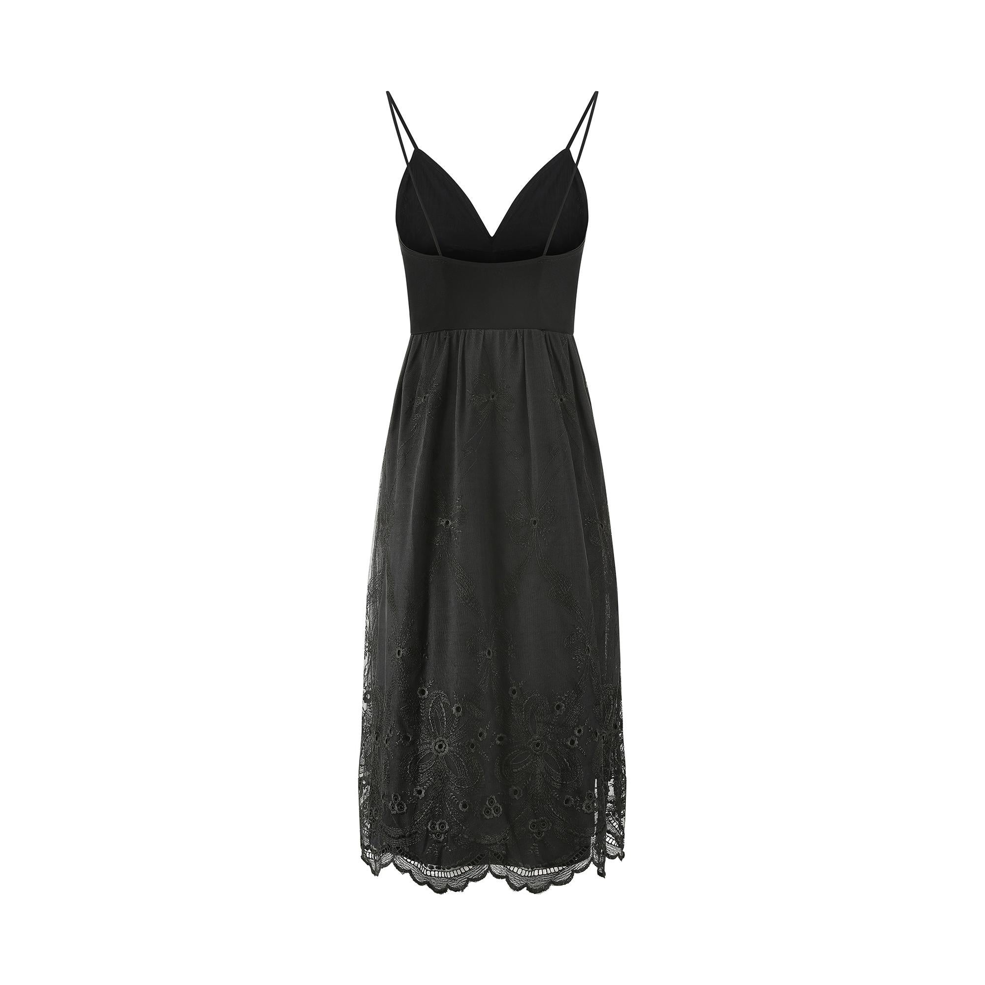 Women's 1980s Frank Usher Jersey and Lace Slip Dress For Sale