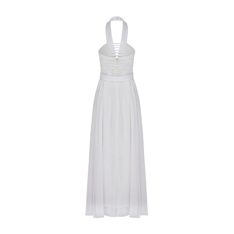 white usher dresses Shop Women Dress 11674-White quality poly crepe fabric White Uniform Dress, Usher Dress,