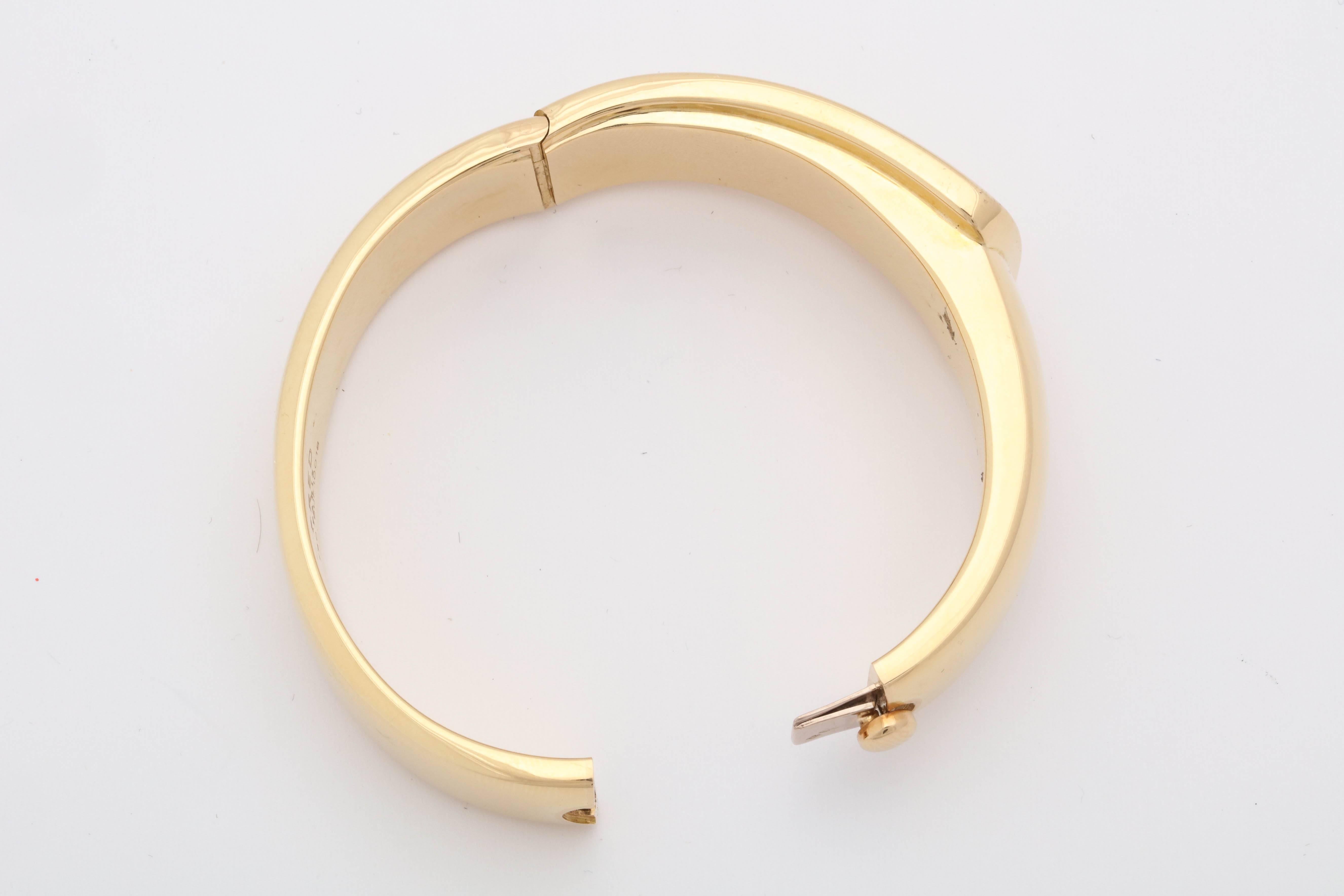 1980s Fred Paris Chic and Sculptural High Polish Gold Bangle Bracelet with Box 3