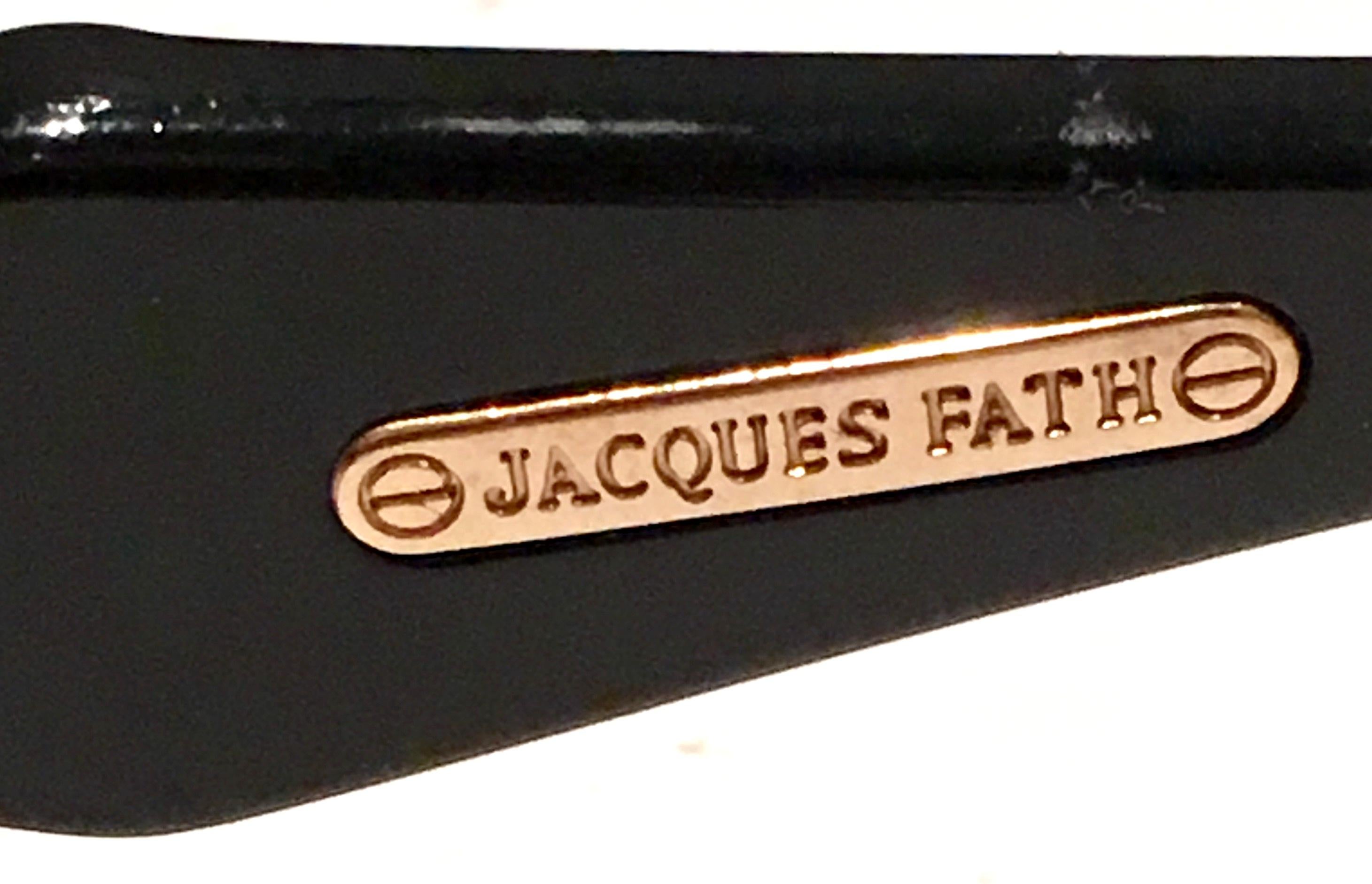1980'S French Black & Gold Sunglasses By, Jacques Fath 4