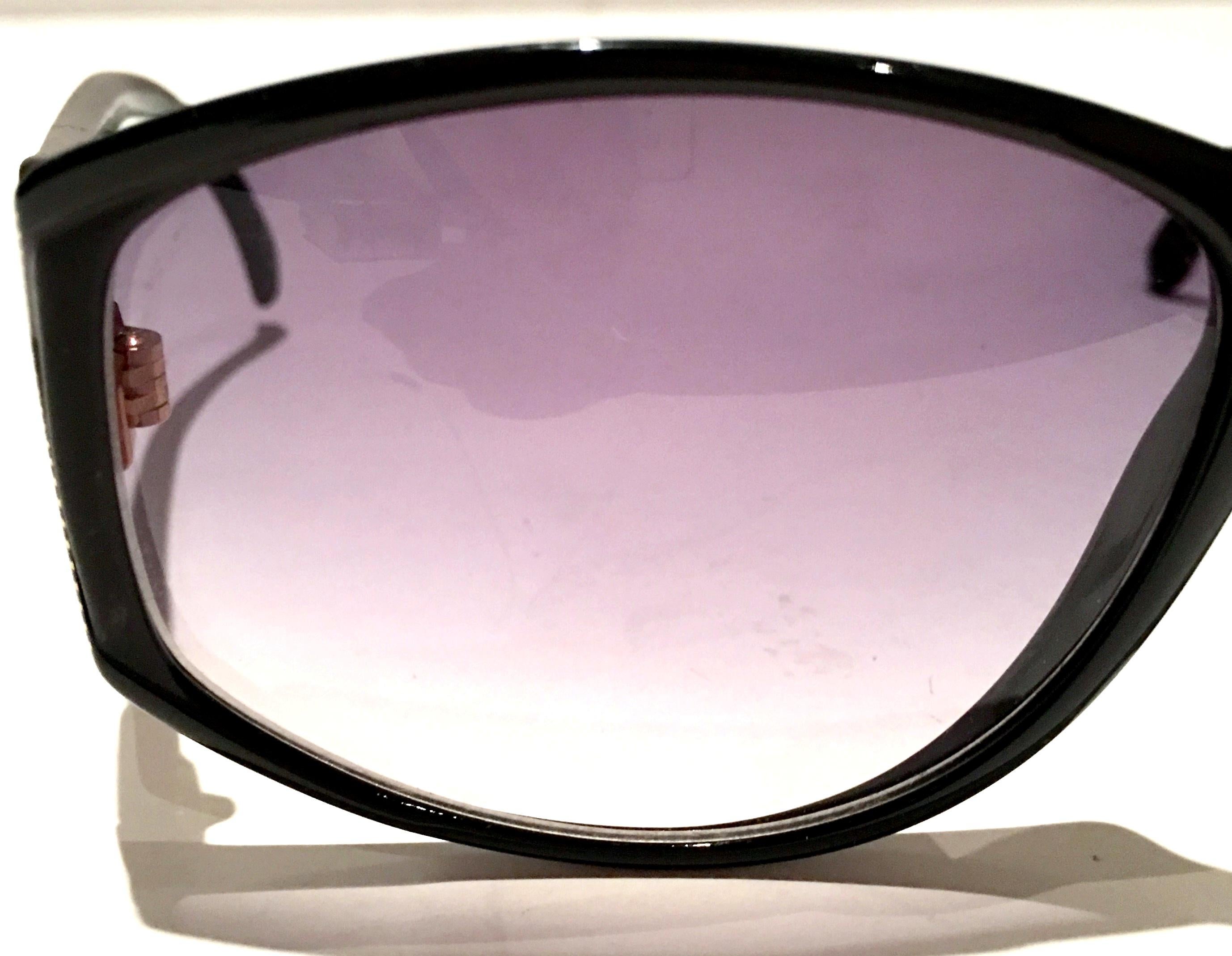 1980'S Jacques Fath French Black & Gold Sunglasses  For Sale 2