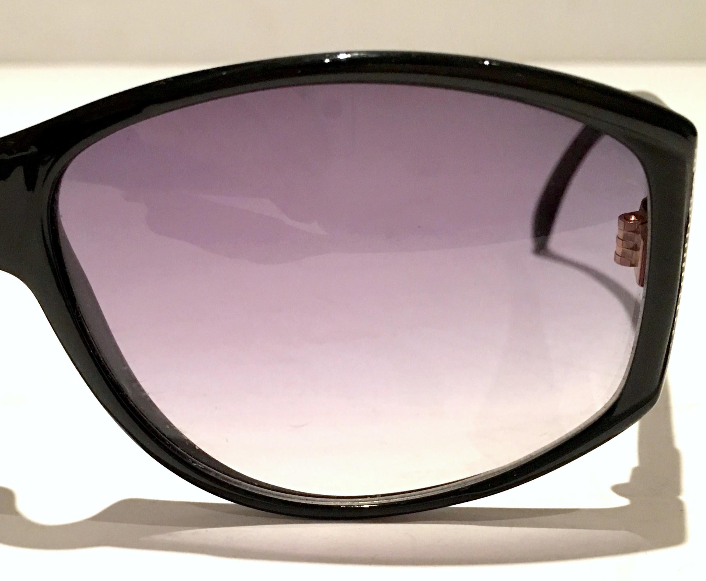 1980'S French Black & Gold Sunglasses By, Jacques Fath 3
