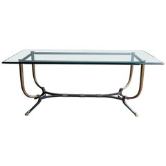 1980s French Bronze and Iron Dining Table with Iron Claw Feet