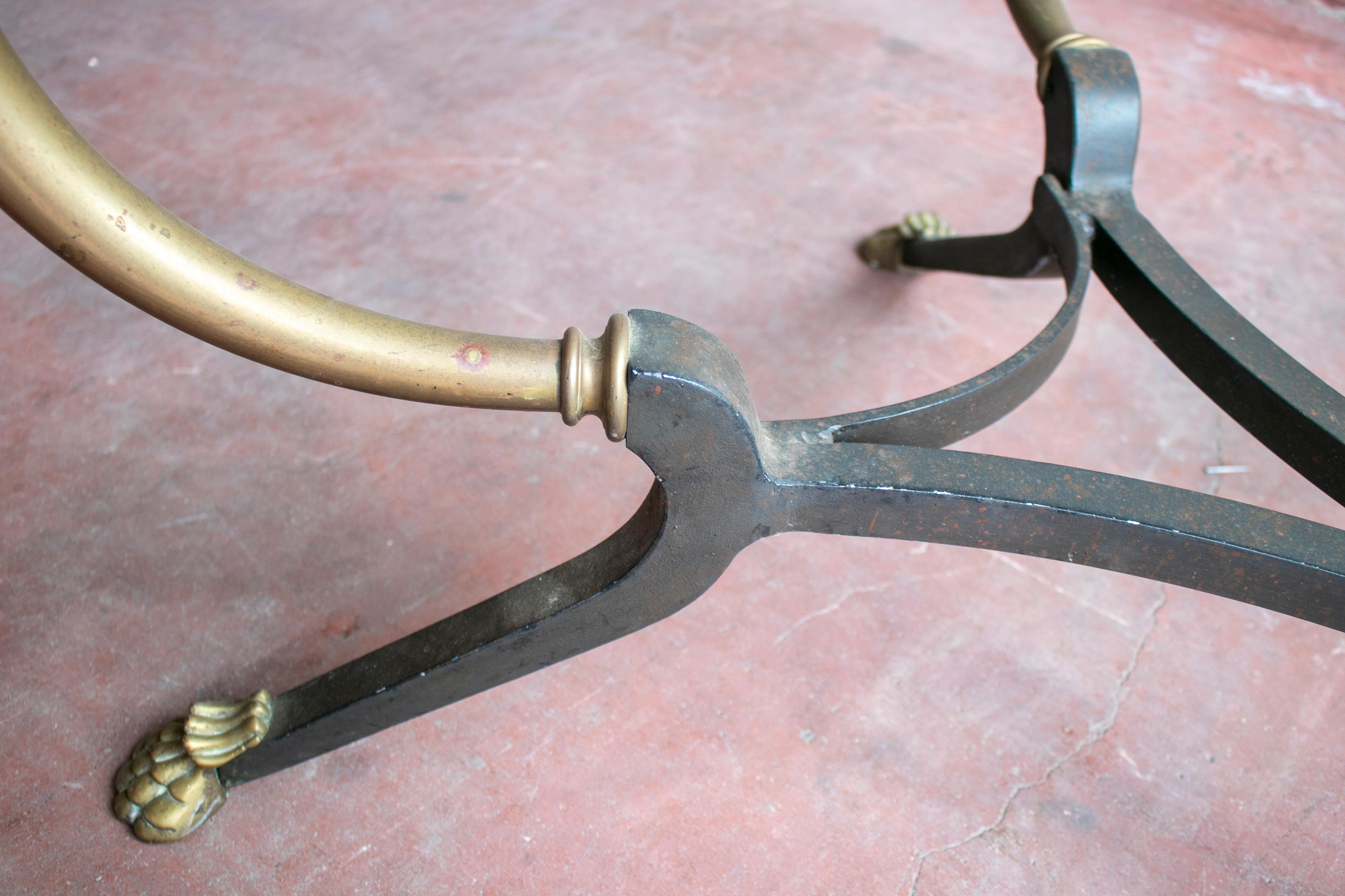 1980s French Bronze and Iron Dining Table with Iron Claw Feet For Sale 7