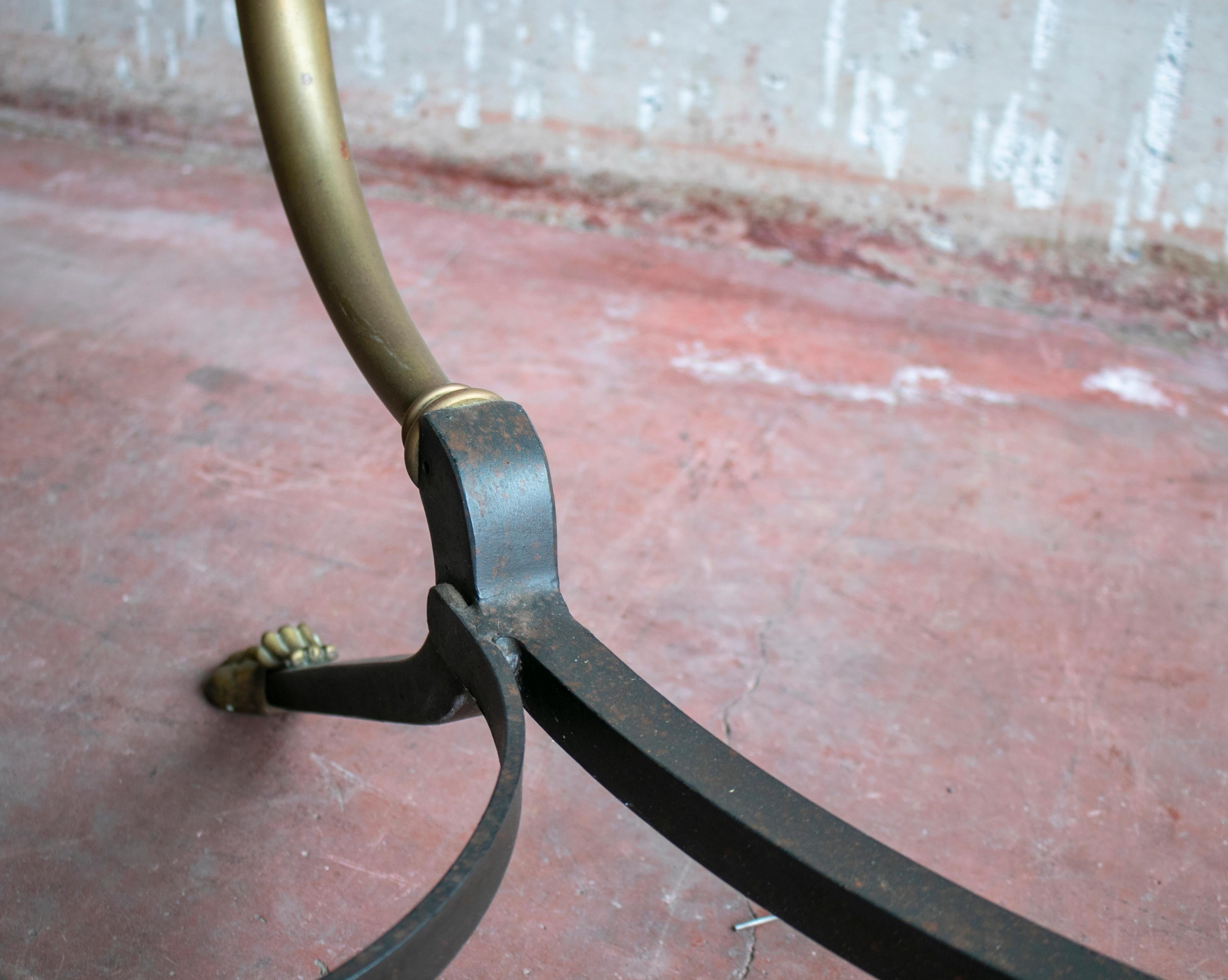 1980s French Bronze and Iron Dining Table with Iron Claw Feet For Sale 8