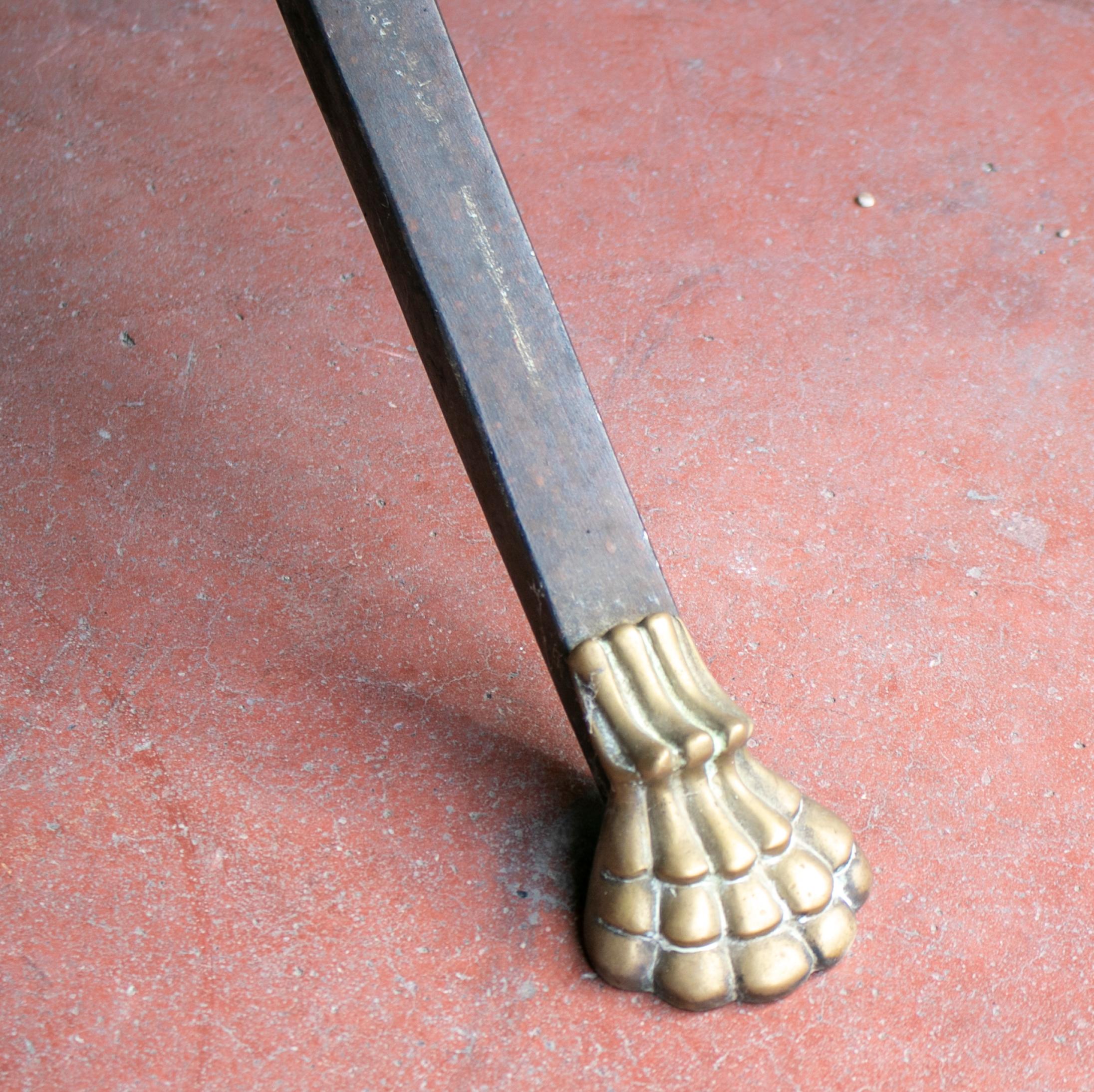 1980s French Bronze and Iron Dining Table with Iron Claw Feet For Sale 12