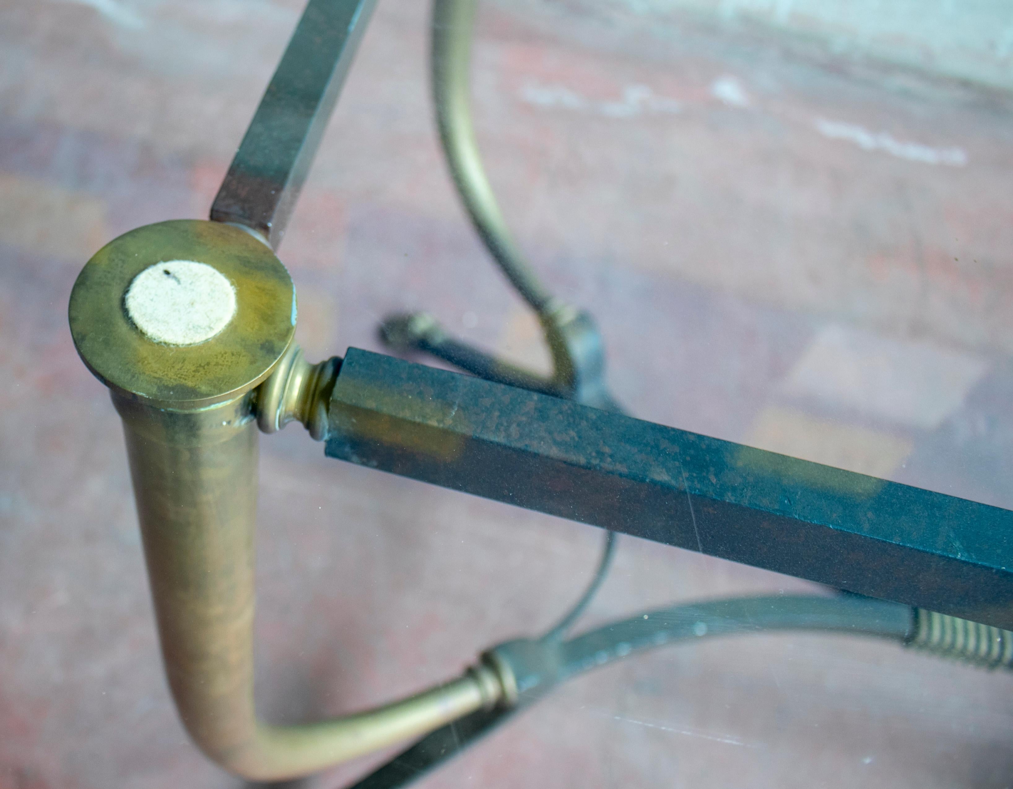 1980s French Bronze and Iron Dining Table with Iron Claw Feet For Sale 4