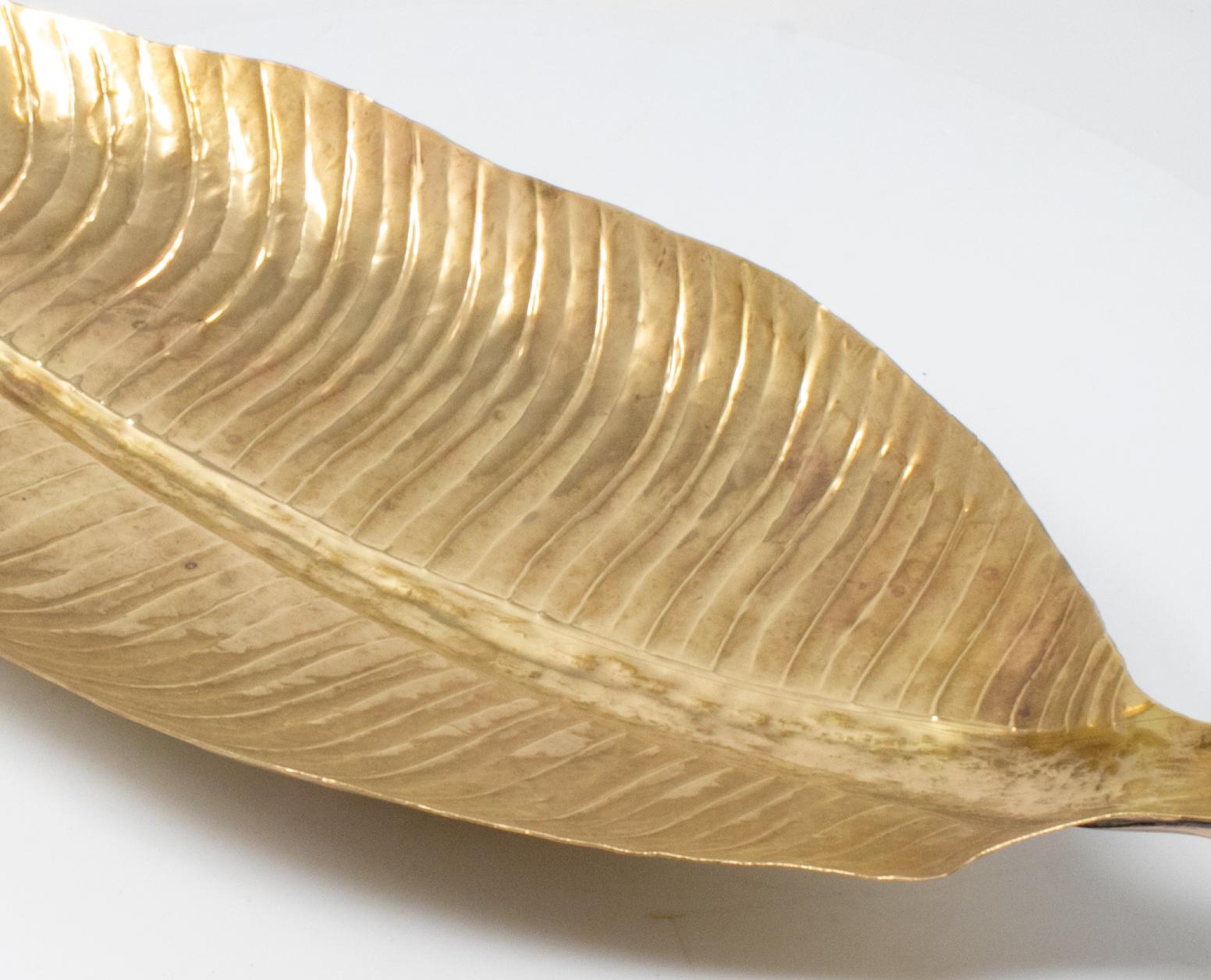 20th Century 1980s French Bronze Leaf Shaped Tray