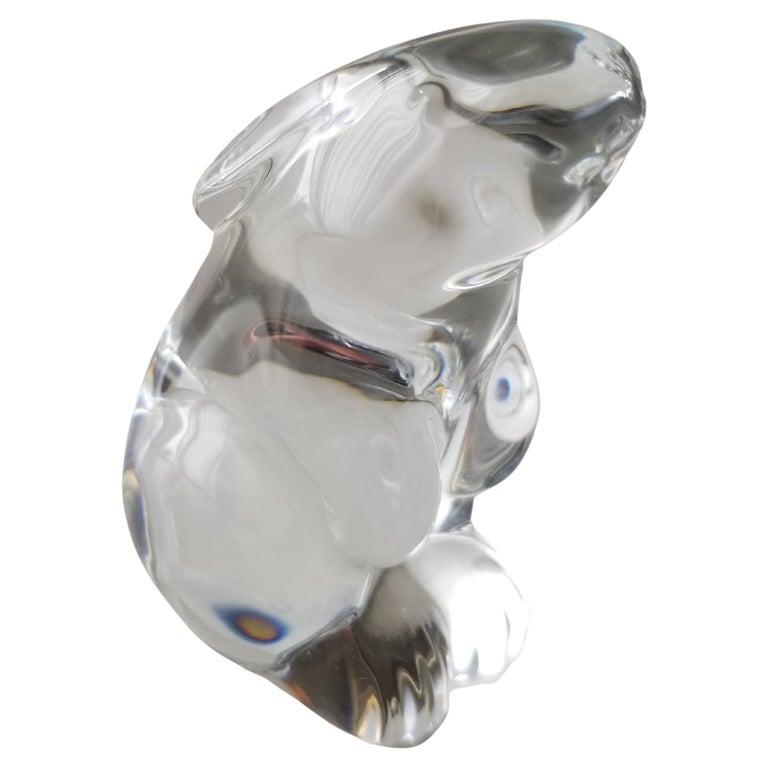 1980s Baccarat French Bunny Rabbit Paperweight Crystal Sculpture  For Sale 9