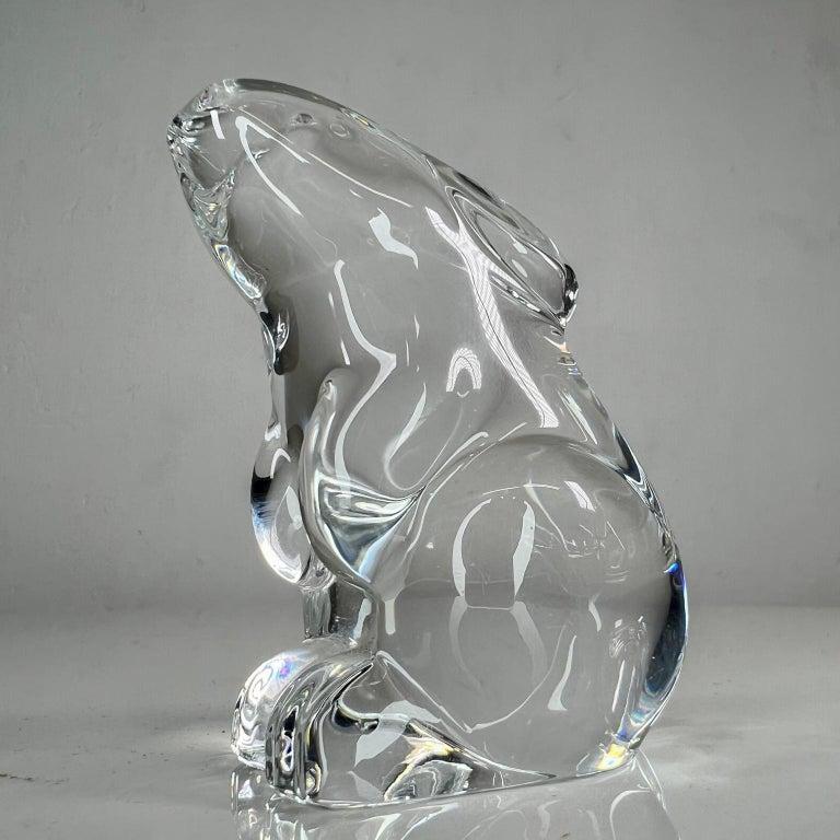 1980s Baccarat French Bunny Rabbit Paperweight Crystal Sculpture  For Sale 2