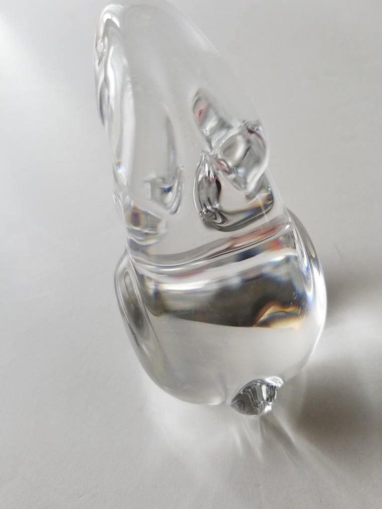 1980s Baccarat French Bunny Rabbit Paperweight Crystal Sculpture  For Sale 3