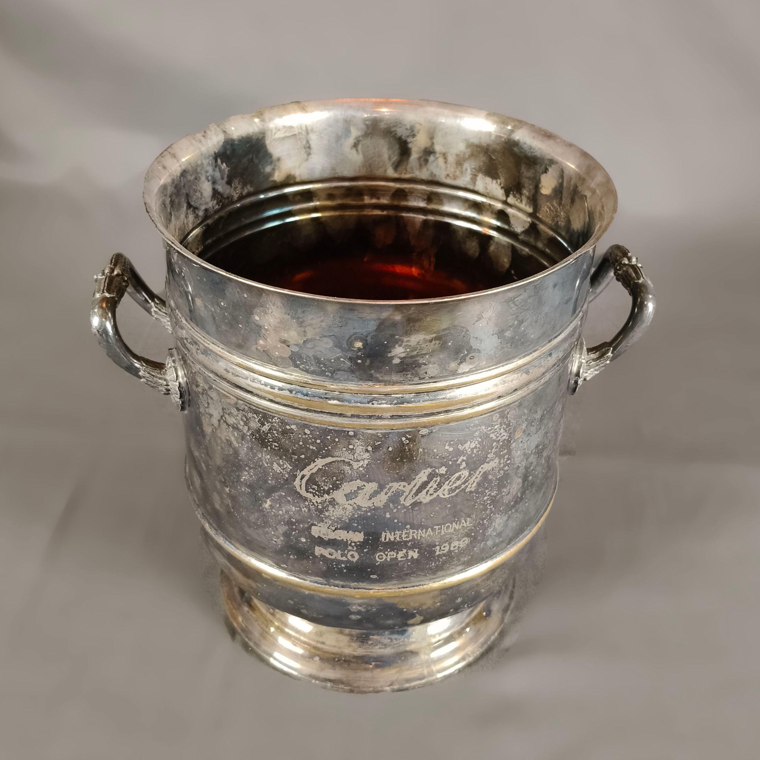 1980s French Christofle Silver Plate Sully Ice Bucket For Sale 1