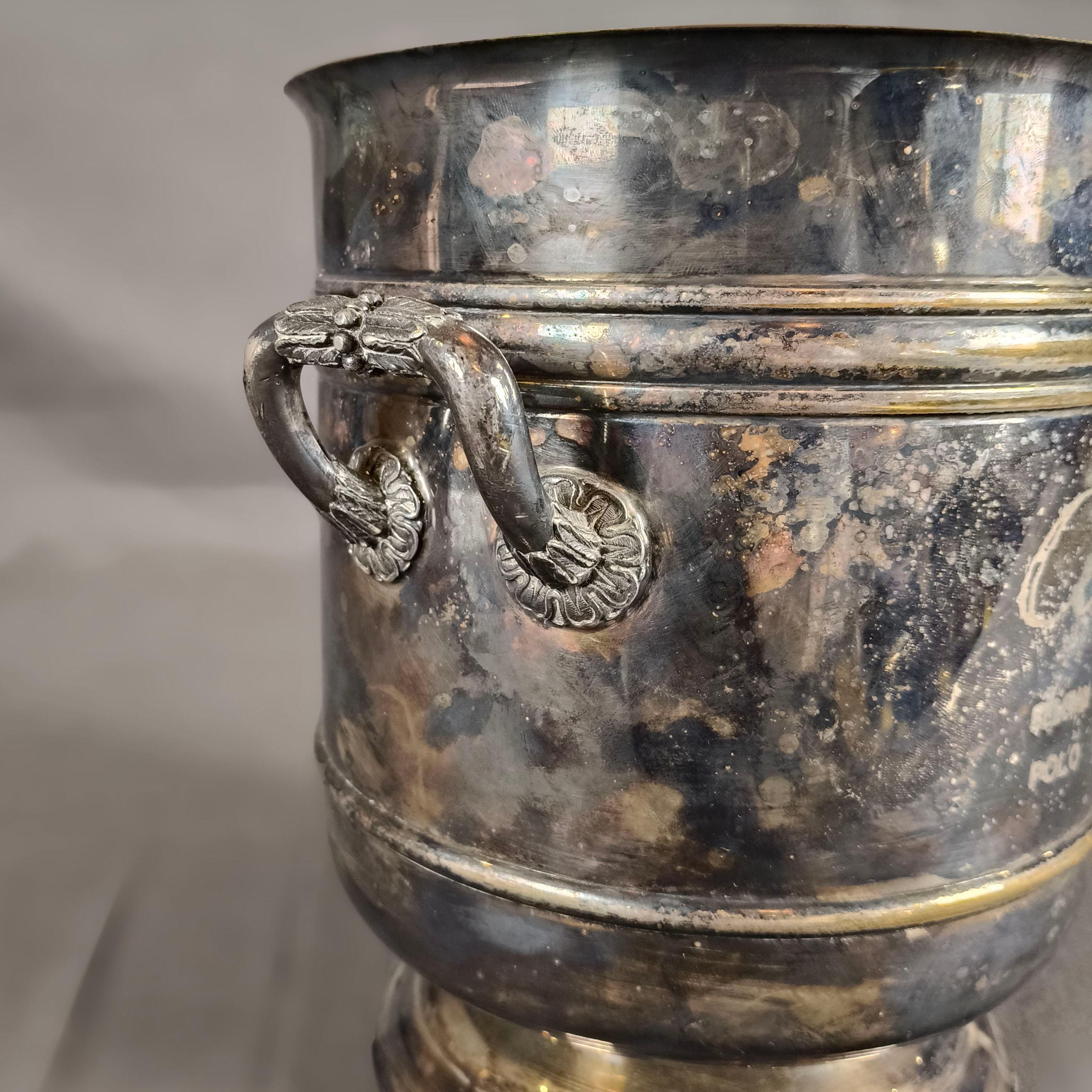 1980s French Christofle Silver Plate Sully Ice Bucket For Sale 3