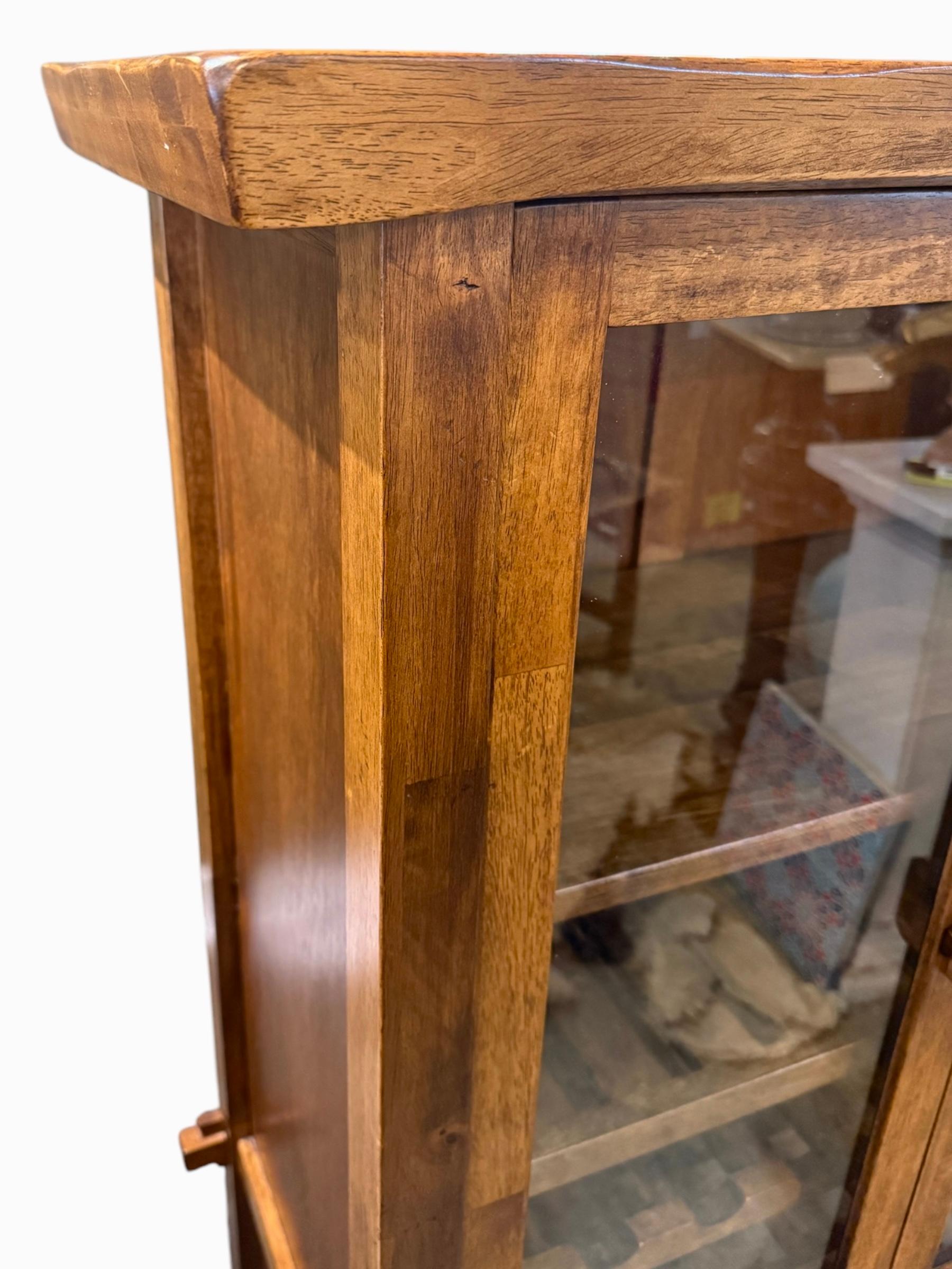 1980s French Country Mission Wine Rack Cabinet For Sale 1