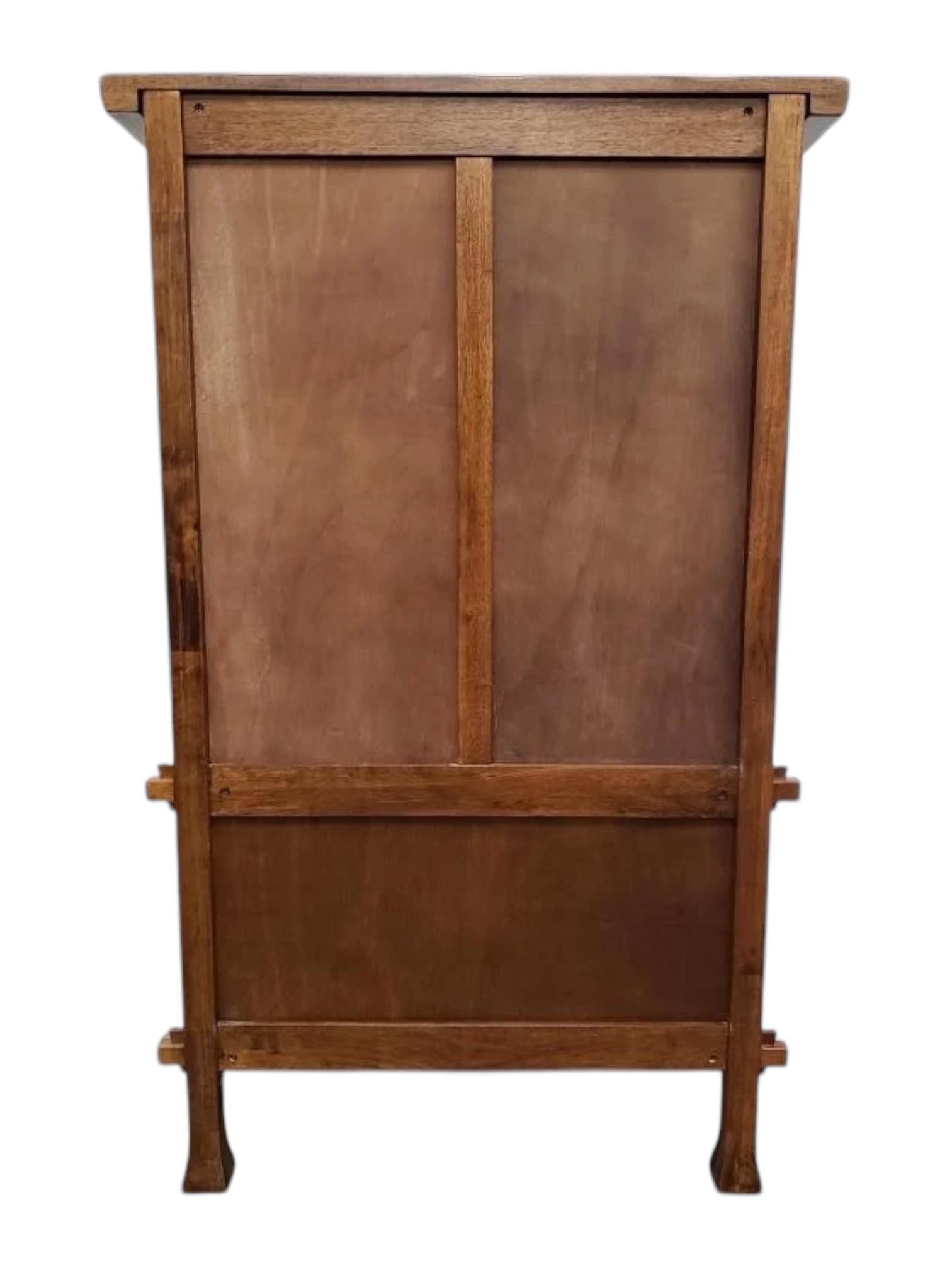 1980s French Country Mission Wine Rack Cabinet For Sale 3