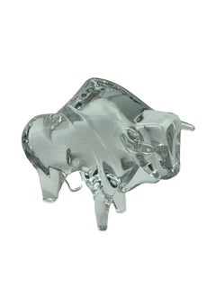 1980s French Crystal Large Bison Figurine by Daum