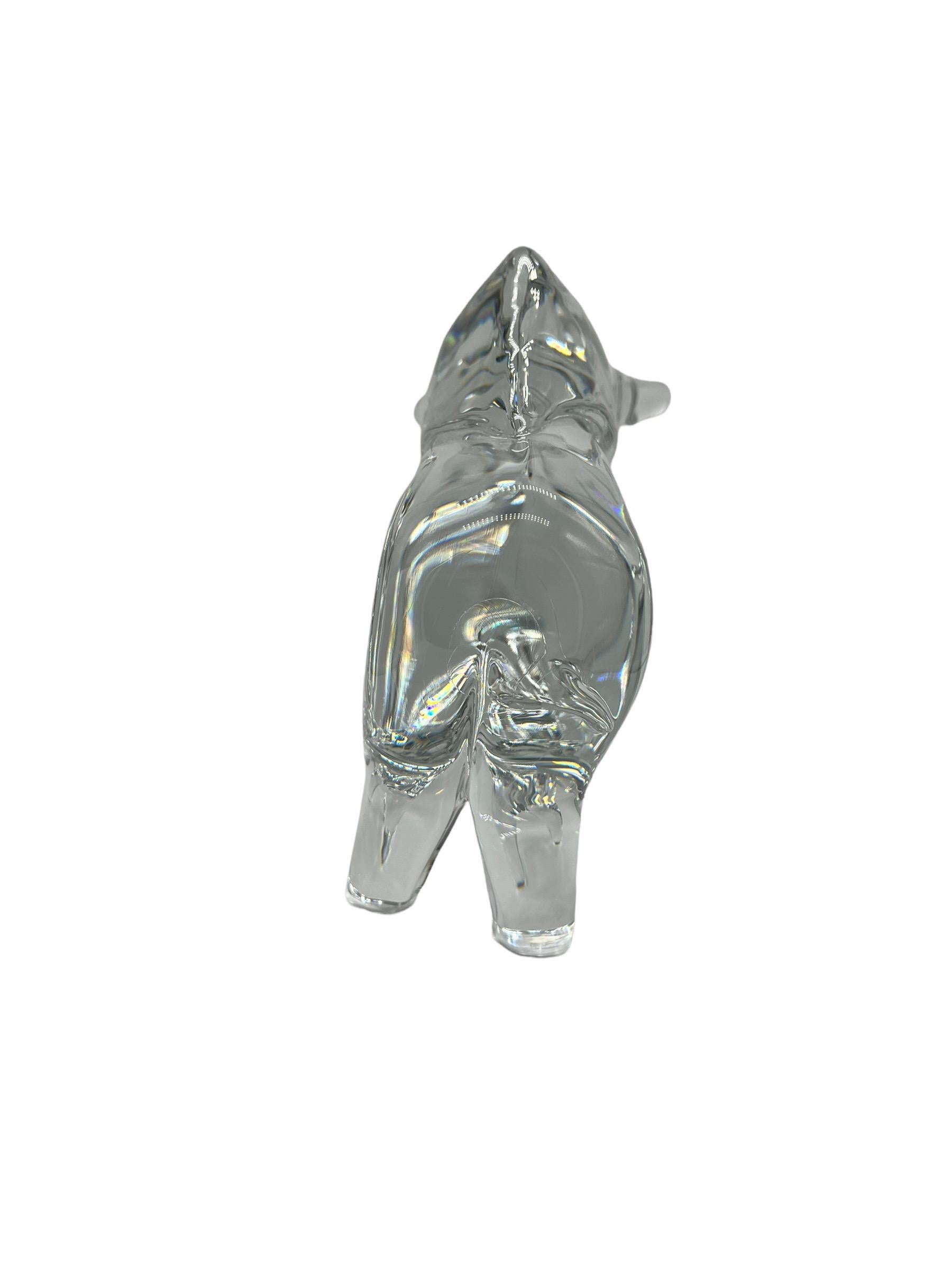 1980er Jahre Französische große Bisonfigur aus Kristall von Daum im Angebot 3