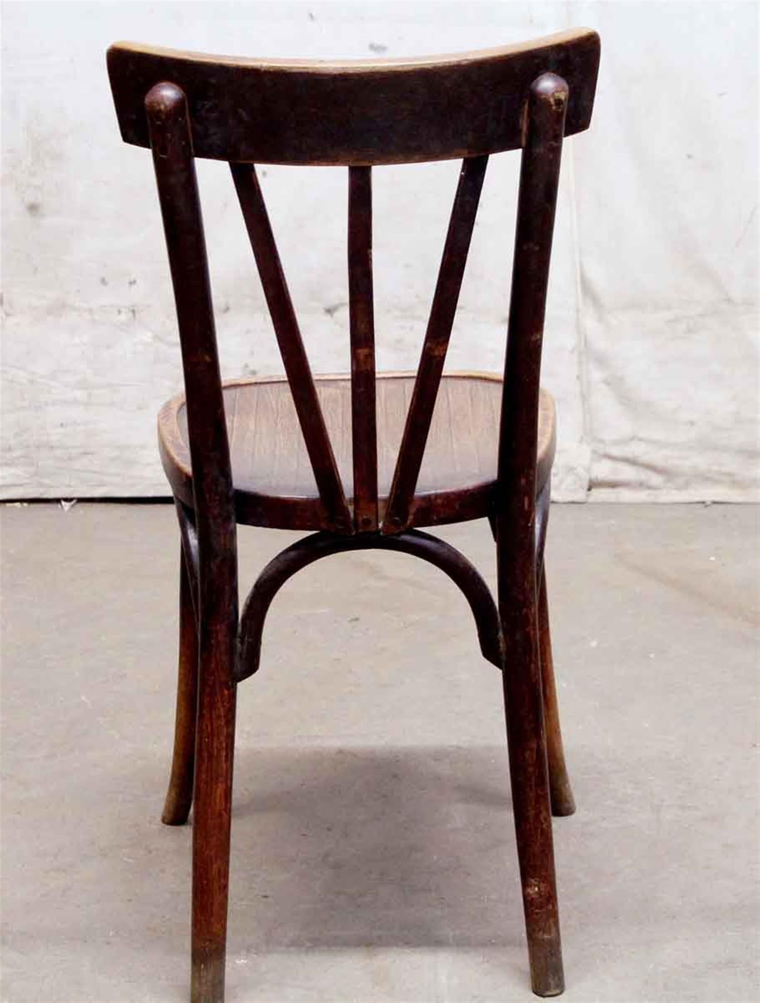 1980s French Dark Tone Wooden Bistro Chair 2