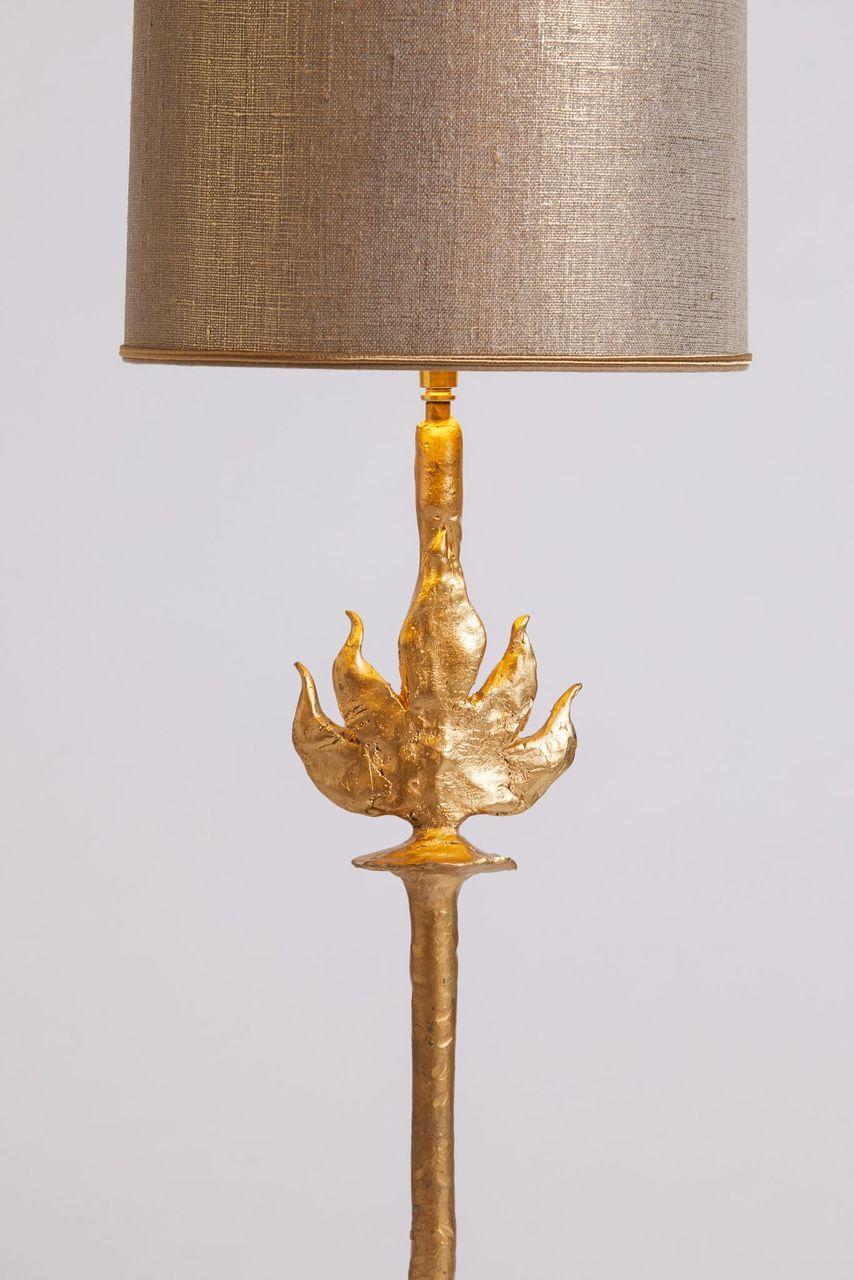 Late 20th Century 1980s French Fondica Gilt Metal Table Lamp