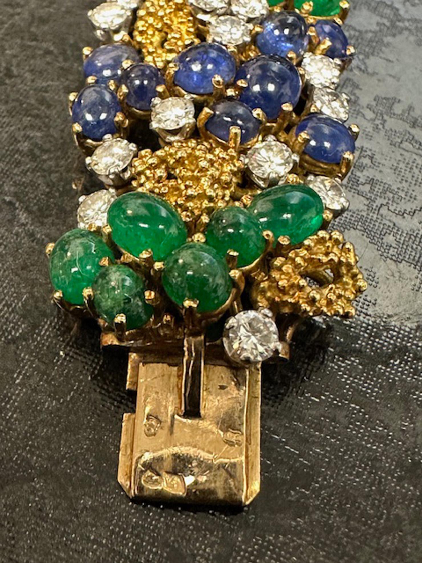 Pulsera francesa de engastes de los años 80 de Andre Vassort en Excelente estado para la venta en New York, NY