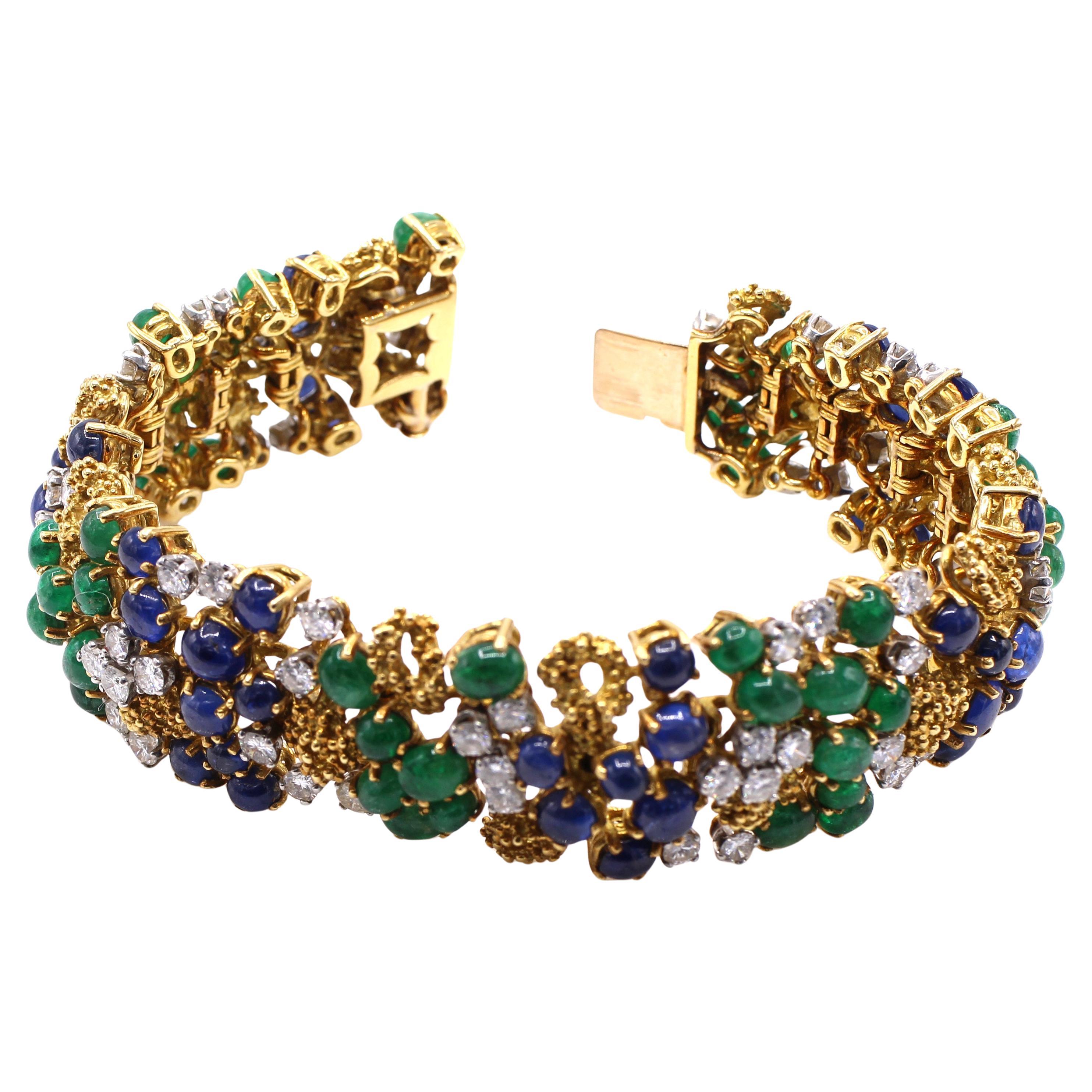 1980s French Gem Set Bracelet by Andre Vassort