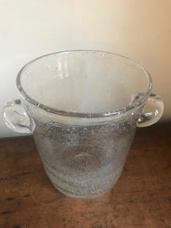 1980s French Glass Bubble Vase
