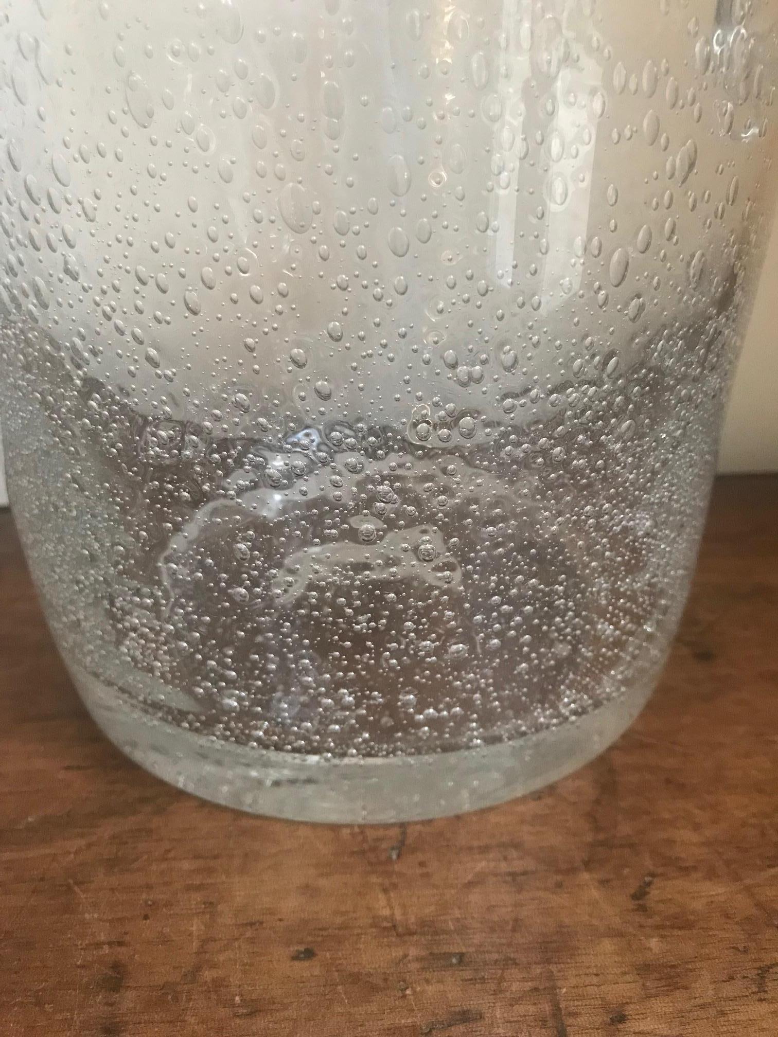 Mid-Century Modern 1980s French Glass Bubble Vase For Sale