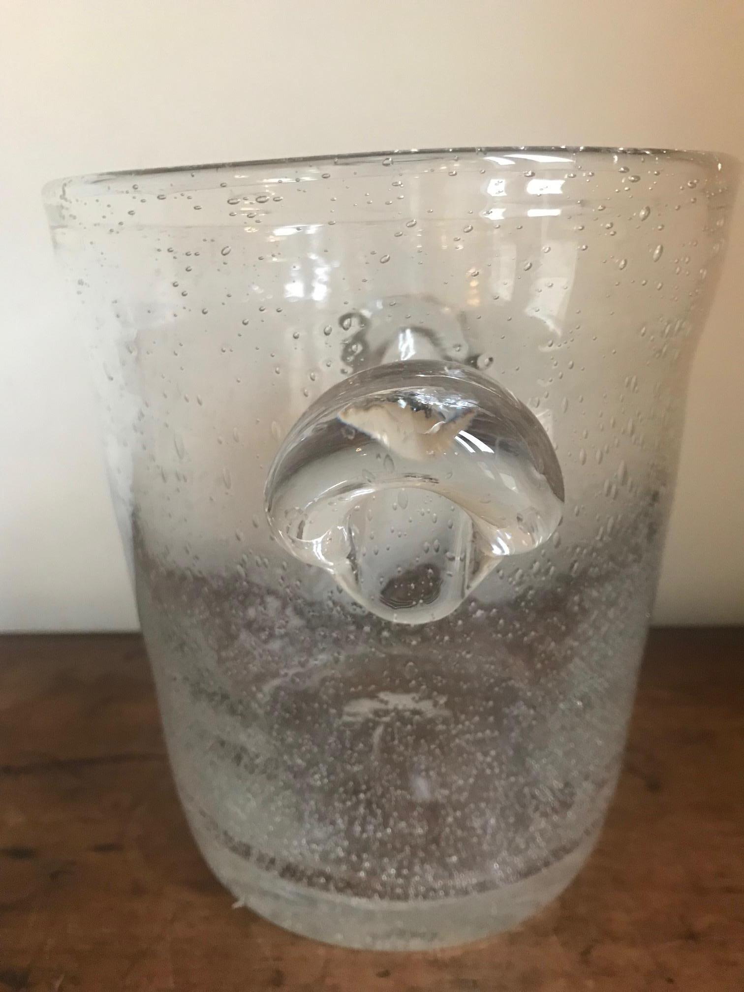 1980s French Glass Bubble Vase In Good Condition For Sale In London, GB