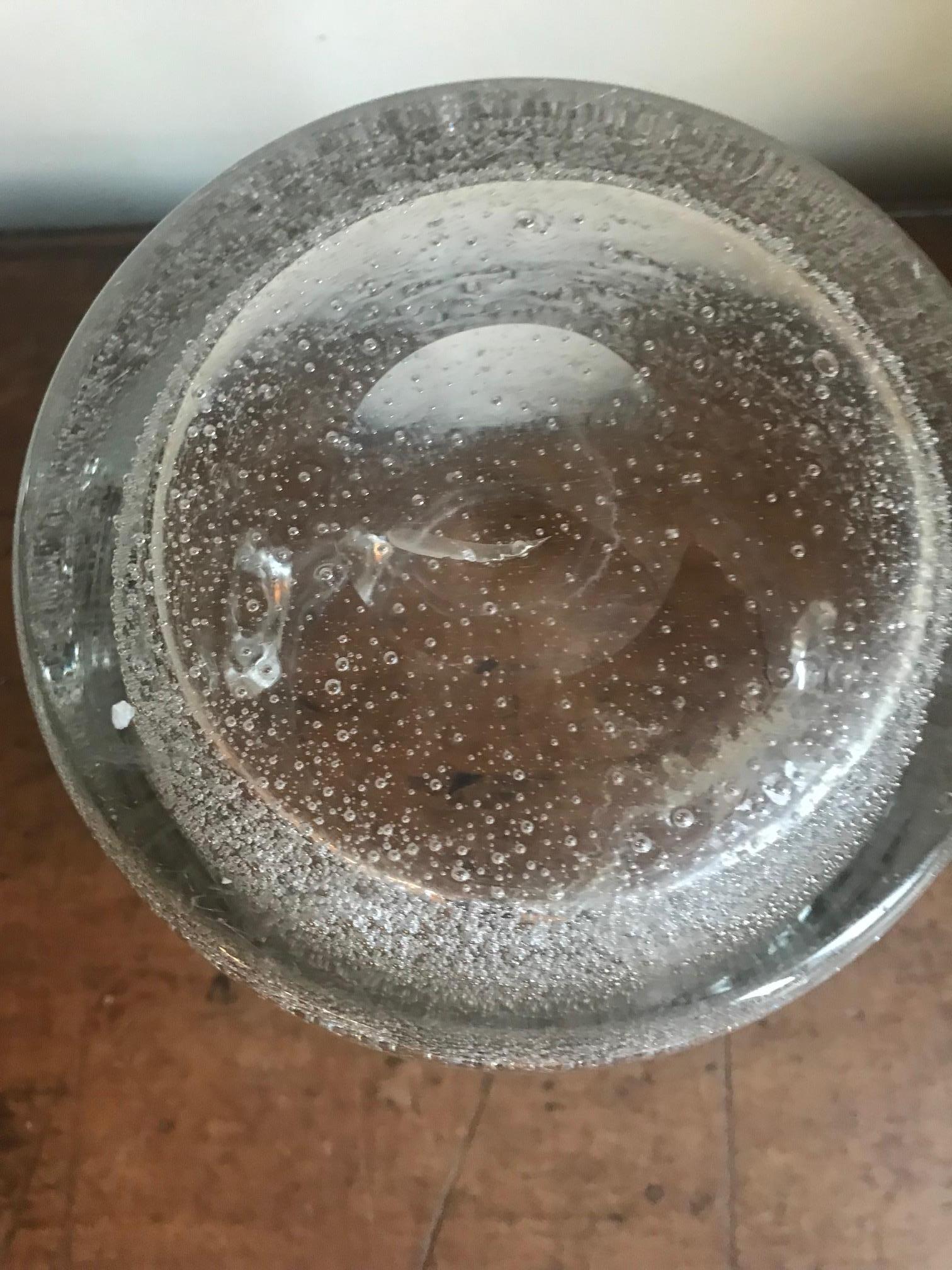 20th Century 1980s French Glass Bubble Vase For Sale