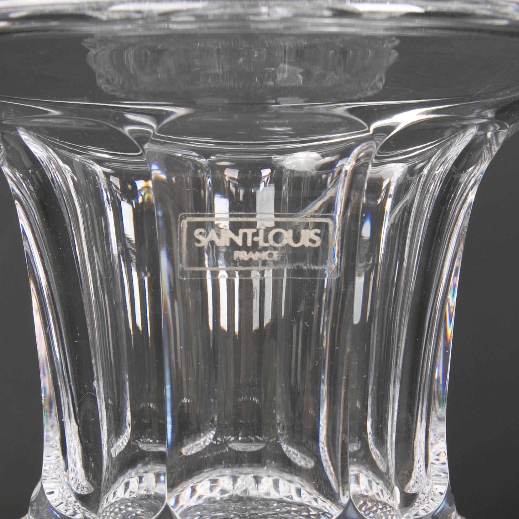 1980s French Hand-Carved Crystal Glass, Signed Cristal Louis, France For Sale 11