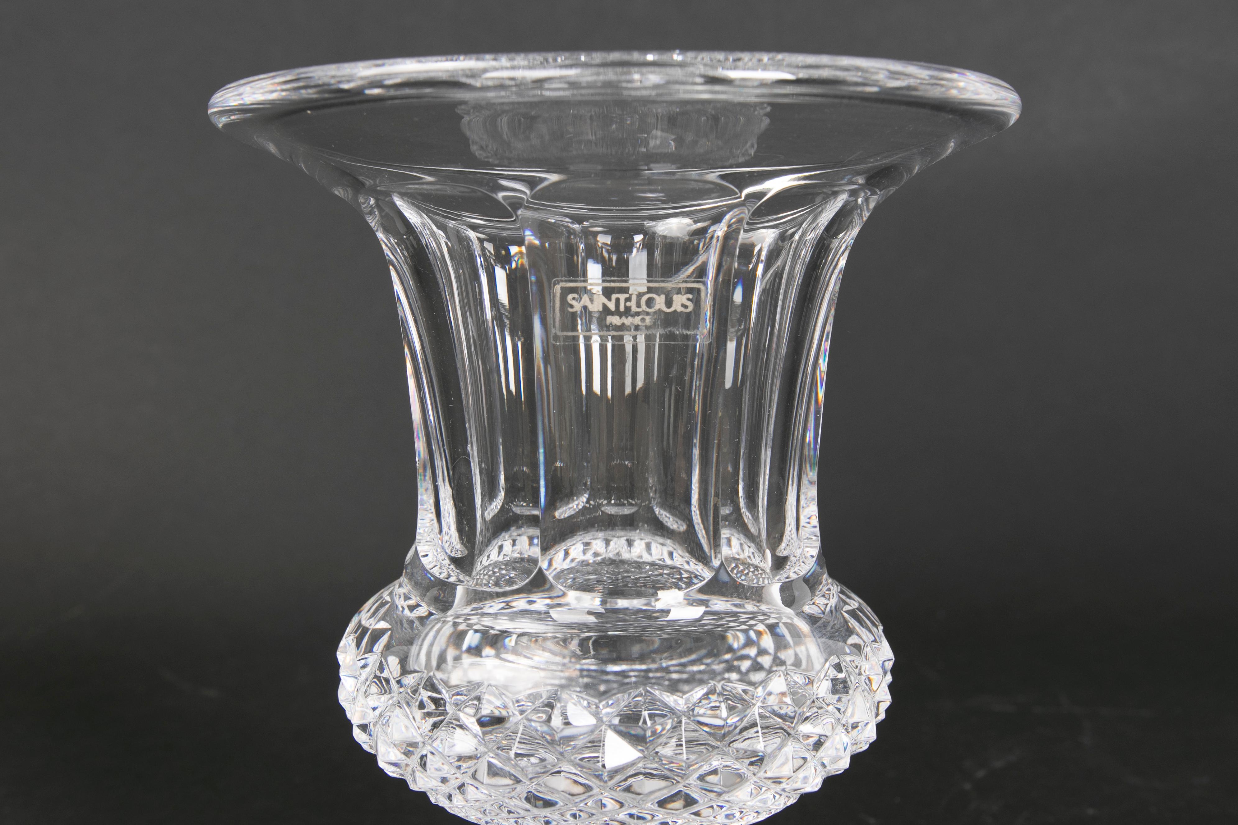 1980s French Hand-Carved Crystal Glass, Signed Cristal Louis, France For Sale 3