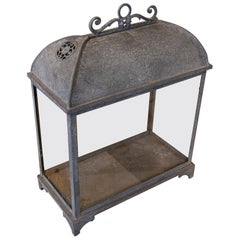 1980s French Iron Lantern with Crystals 1980s French Iron Lantern with Crystals