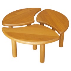 Retro 1980s French Limited, Made-to-order Solid Oak Modular Coffee Tables